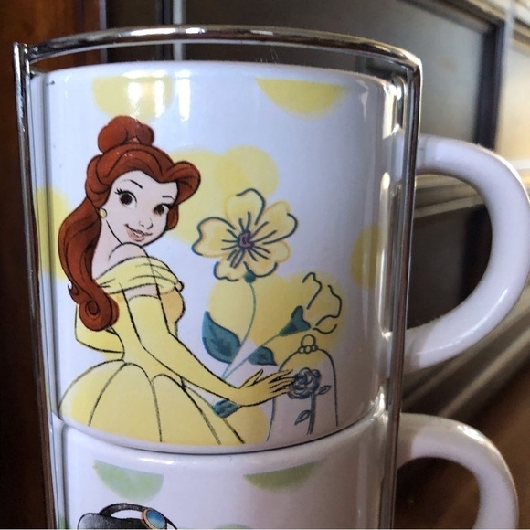 Disney Princess set of 4 stackable ceramic mugs with stand - Picture 2 of 9